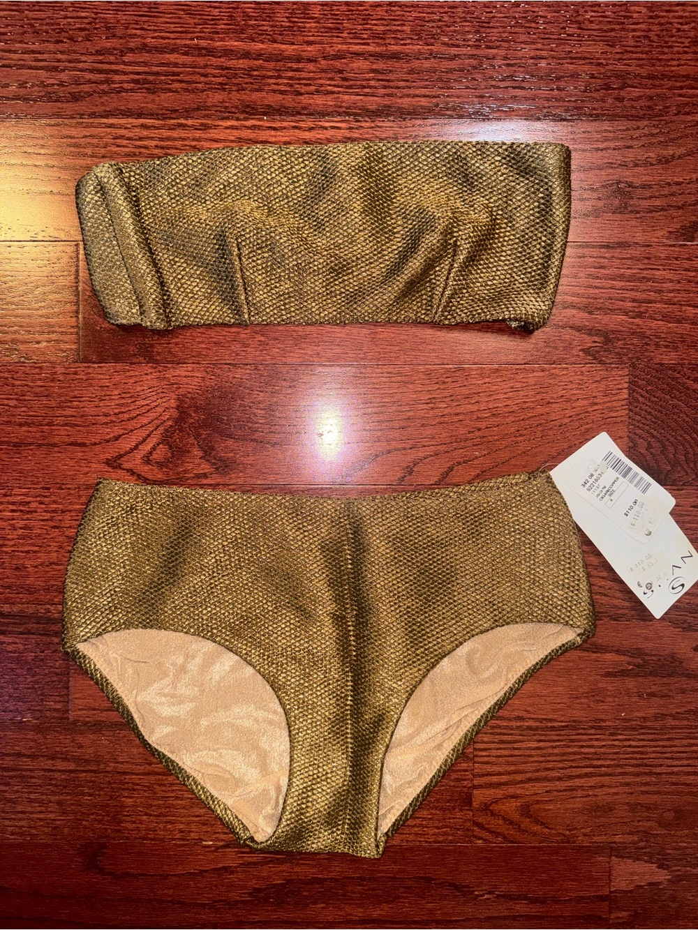 SHAN Metallic Bandeau Bikini Set
